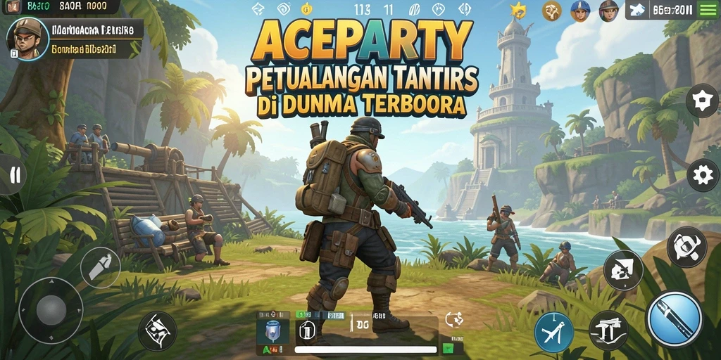 Tampilan gameplay mendebarkan ACEPARTY di dunia terbuka.