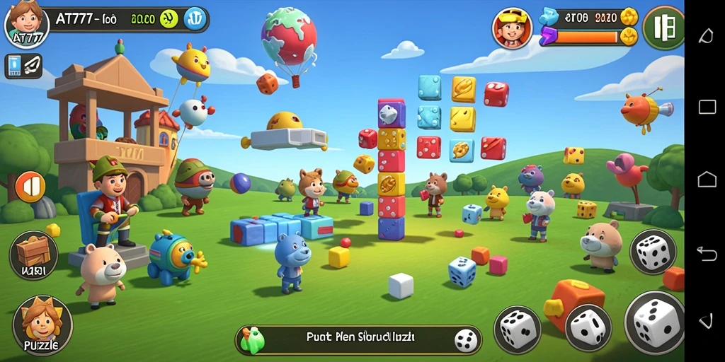 Tampilan gameplay seru AT777 dalam menyelesaikan puzzle.