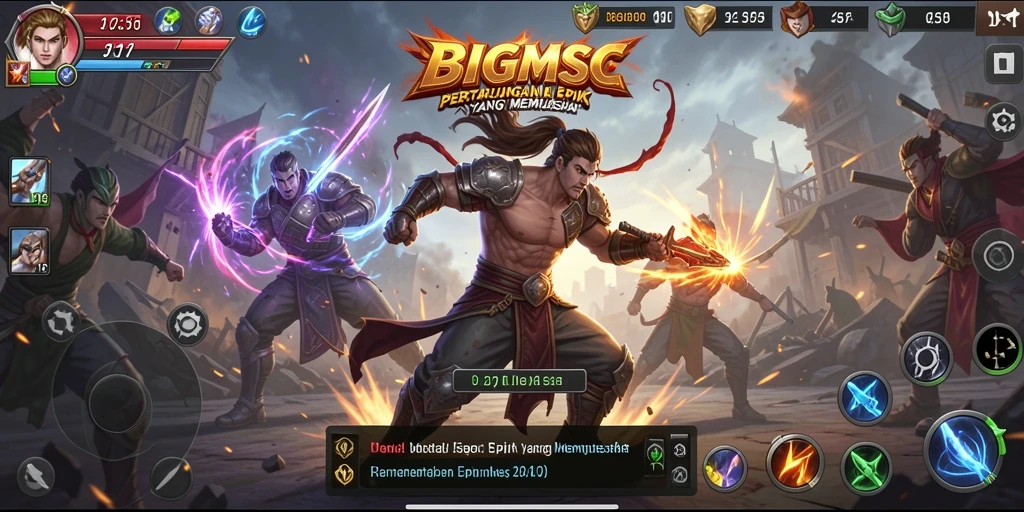 Screenshot utama yang menampilkan aksi pertarungan seru di BIGMSG.