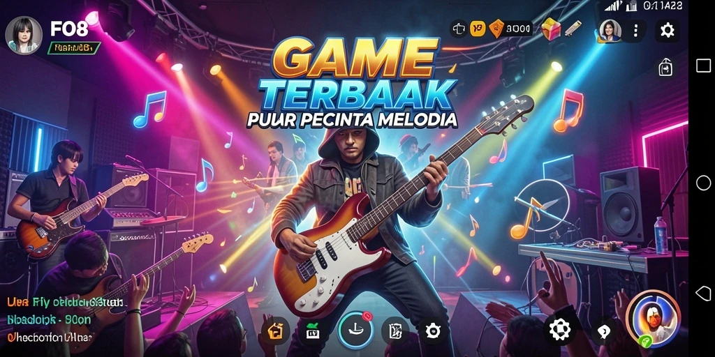 Gameplay FO8 menampilkan aksi permainan musik yang interaktif dan menyenangkan.