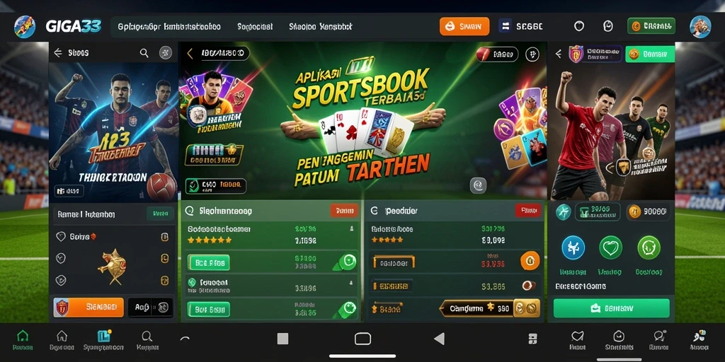 Screenshot utama GIGA33 menampilkan antarmuka sportsbook yang menarik.
