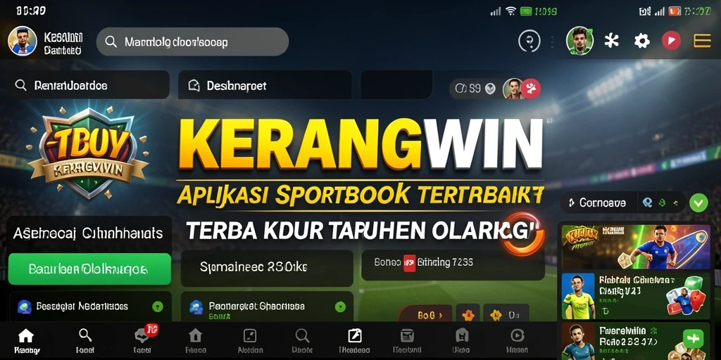 Tampilan screenshot KERANGWIN menunjukkan antarmuka taruhan olahraga yang menarik.