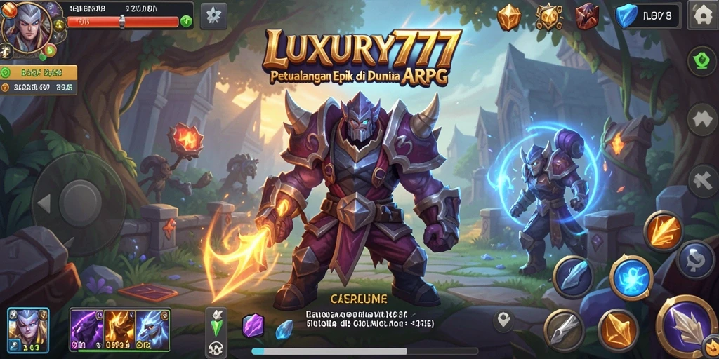 Screenshot menampilkan pertarungan seru dalam game ARPG LUXURY777.