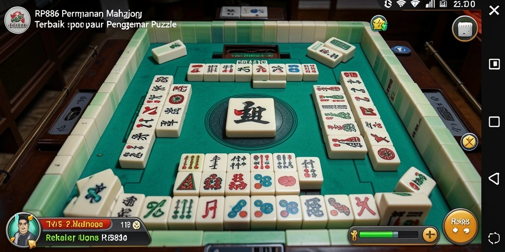 Tampilan gameplay seru di RP886 dengan tantangan Mahjong.