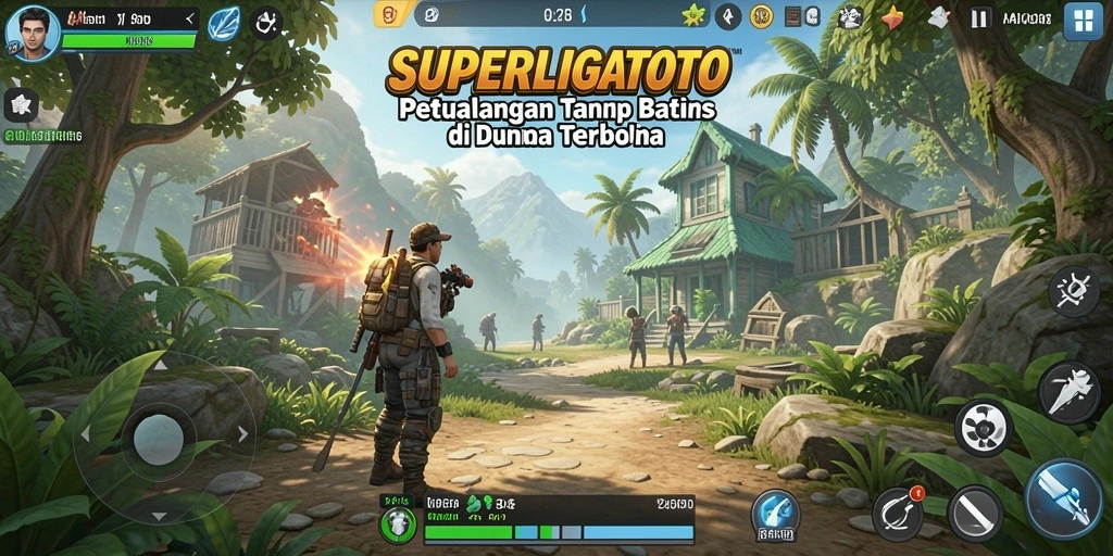 Screenshot gameplay SUPERLIGATOTO menampilkan dunia terbuka yang menakjubkan dan interaktif.